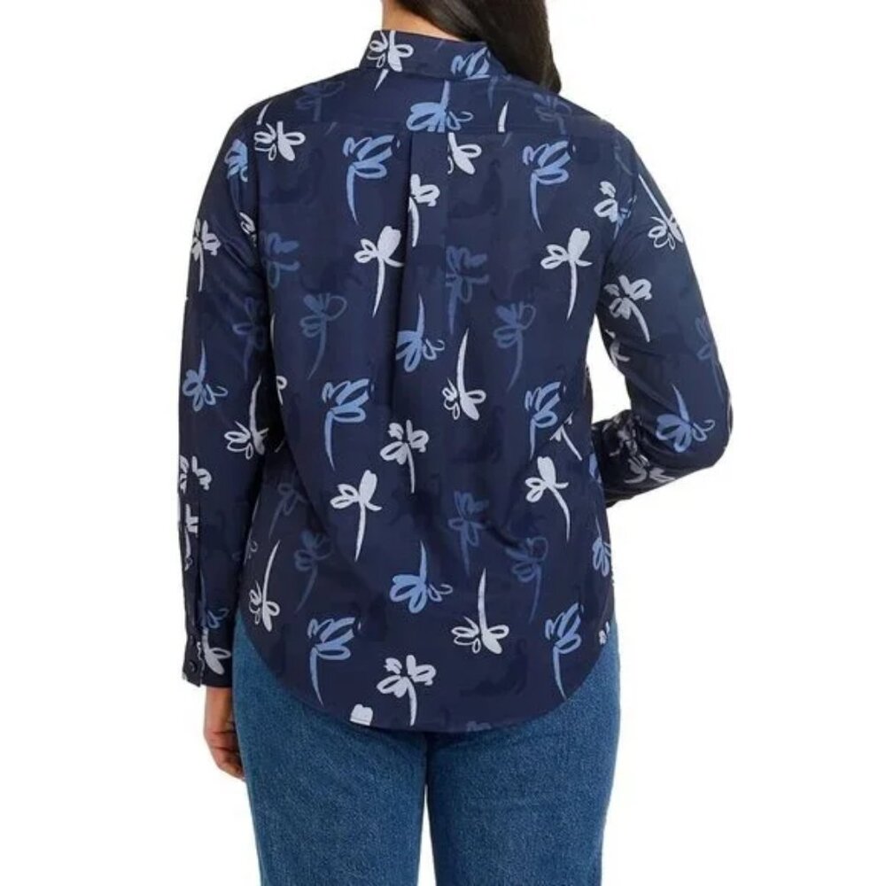 Like New CON.STRUCT Cat Floral Long Sleeve Everyday Shirt, size XL - Picture 2 of 12